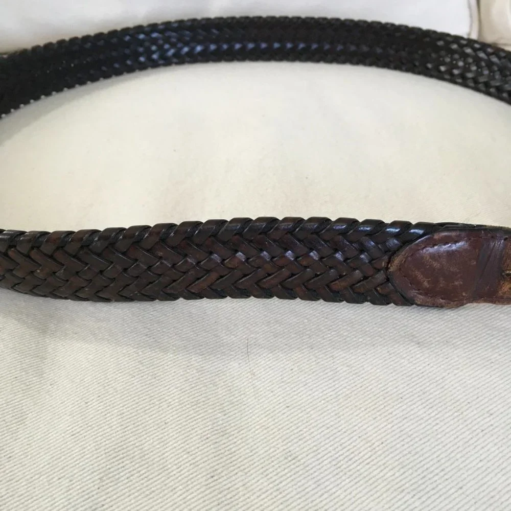Men's Comfort stretch Braided Leather Bonded Lacing Belt Size 38/95